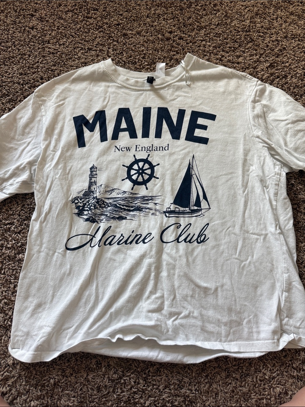 Divided White Short Sleeve "Maine Marine Club" Graphic Tee